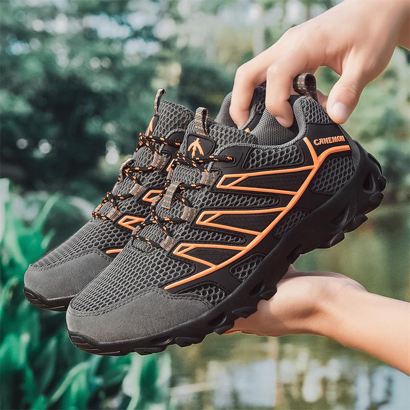 2025 New Breathable Men Hiking Shoes Fashion Anti-slip Male Quick-Drying Men's Walking Shoes Summer Mesh Wading Sneakers 39-46
