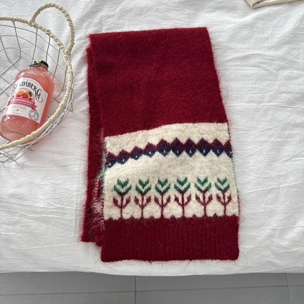 Neck Protection Woolen Scarf Warm Winter Scarf Fashion Jacquard Knit Scarf Autumn Winter