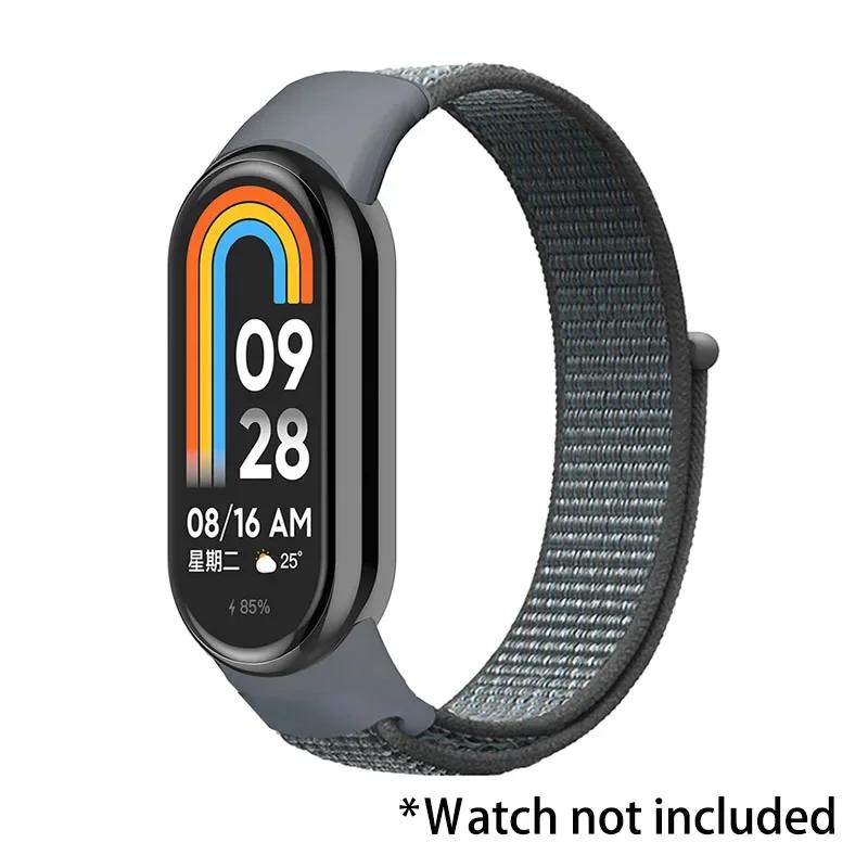 Nylon Loop Strap for Xiaomi Mi Band 9 8 7 6 5 4 3 Breathable Wristband Smartwatch Bracelet Sports Pulsera Watchband Miband 9 NFC