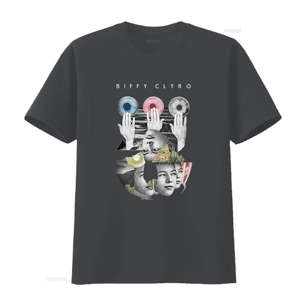 Mens Biffy Clyro Hands Artistic Print Slim Fit T Shirt XX Large Black Vintage Washed Streetwear Soft Unisex Breathable