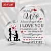 2D Flat Gifts for Wife from Husband, Heart-Shaped Keepsake with Glass Effect for My Honey, Decorative Plaque for Wedding Anniversary Or Birthday Gift,