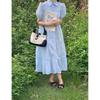 Summer Pleated Women's Dress with Loose Puffed Sleeves