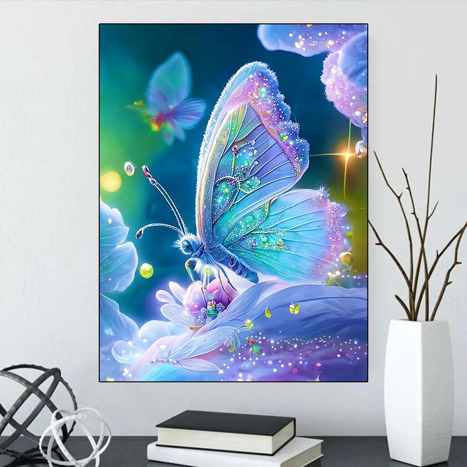 DIY 5D Diamond Painting "Animal Butterfly" Full Round Square Diamond Embroidered Water Diamond Picture Decoration Festival Gift