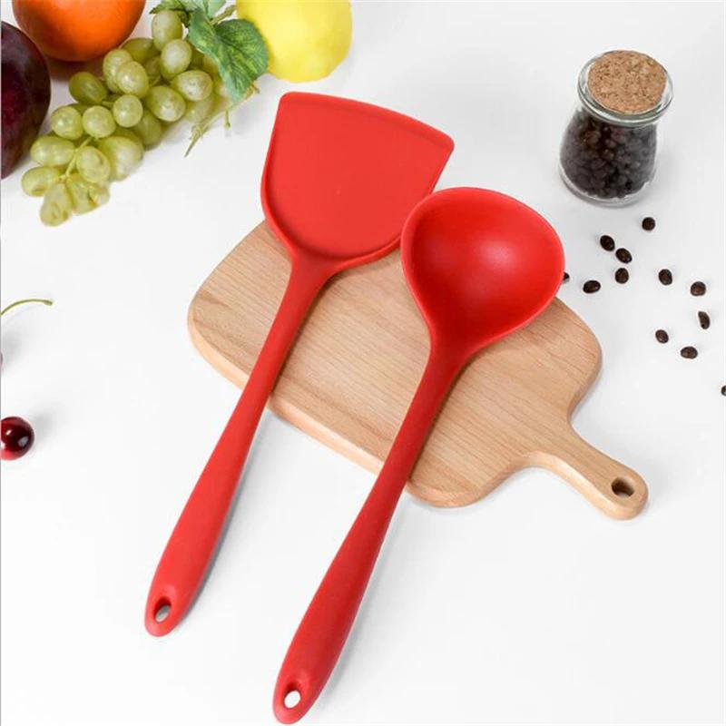 Kitchen Silicone 4pcsset Cooking Tools Spoon Spatula Scoop Rice Spoon Set Cooking Tools New Kitchen Accessories