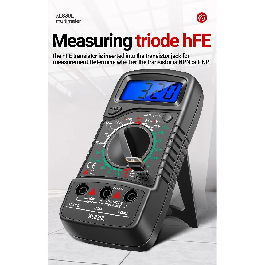 ANENG XL830L Digital Multimeter High-precision Voltage Current Meter Intelligent Portable Small Multimeter Transistor Data Hold