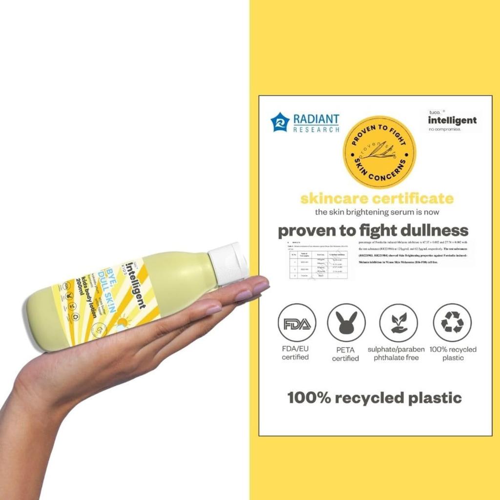 Tuco® Kids Bright Skin Kit | Saffran Ansiktskräm (Solskydd) (50 g) & Återfuktar dagligen Body Lotion (200 ml) | Brett spektrum | Åldrar 2-5, 5-10, 10-15 |