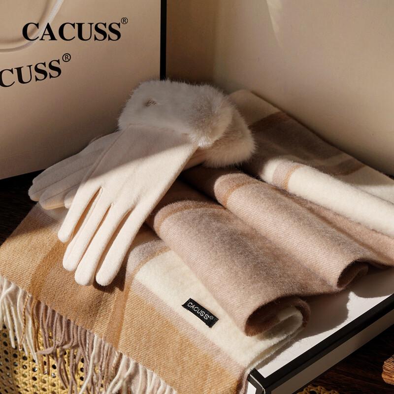 

CACUSS Women s Pure Wool Scarf & Glove Gift Set