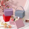 Light Luxury Square Gift Box Handheld PU Leather Candy Cosmetics Portable Box Simple and Modern Wedding Party Decoration Boxes