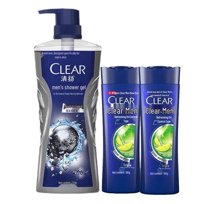 CLEAR Men's Deep Cleanse Oil Control Body Wash & Shampoo Set