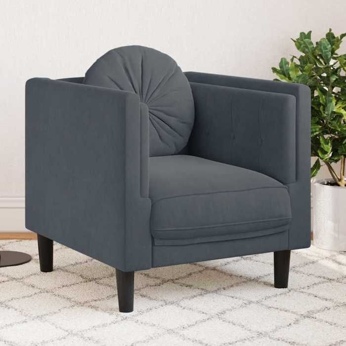 VidaXL Fauteuil avec Coussin, Chaise de Relaxation avec Accoudoirs et Dossier, Siège avec Pieds, Fauteuil TV de Salon, 372623