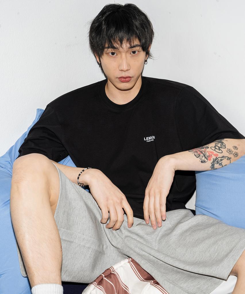 LEMAIN SECOND Back Point Studio Oversized Short Sleeve T-Shirt [Black]