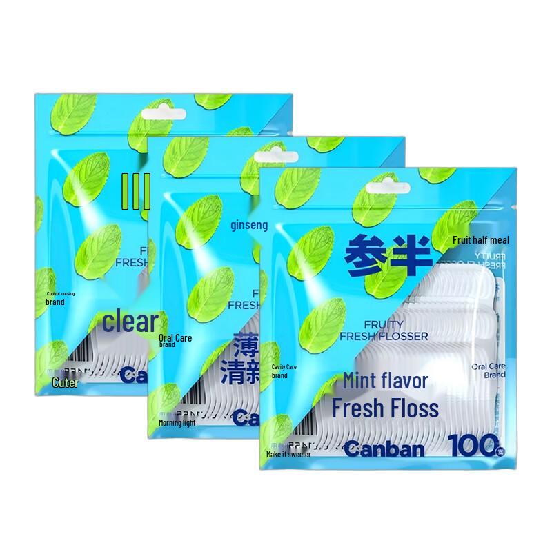 Canban Fruit Flavored Dental Floss (3 x 100 Counts)