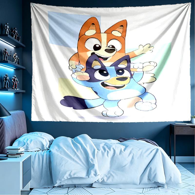 Bluey Print Tapestry, Lightweight Wall Hanging, for Bedroom, Dorm, Living Room, Home Art Decor, Birthday Christmas Gift for Friends