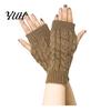 Knitted Arm Warmers for Women Ribbed Wrist Warmers, Stretchy Cable Fingerless Gloves, Lightweight Warm Sleeves Soft Mitten, Half Finger Autumn Winter