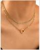 Trendy Layered Necklace for Women, 18K Gold Plated Stainless Steel Link Chain Modern Minimalist Jewelry