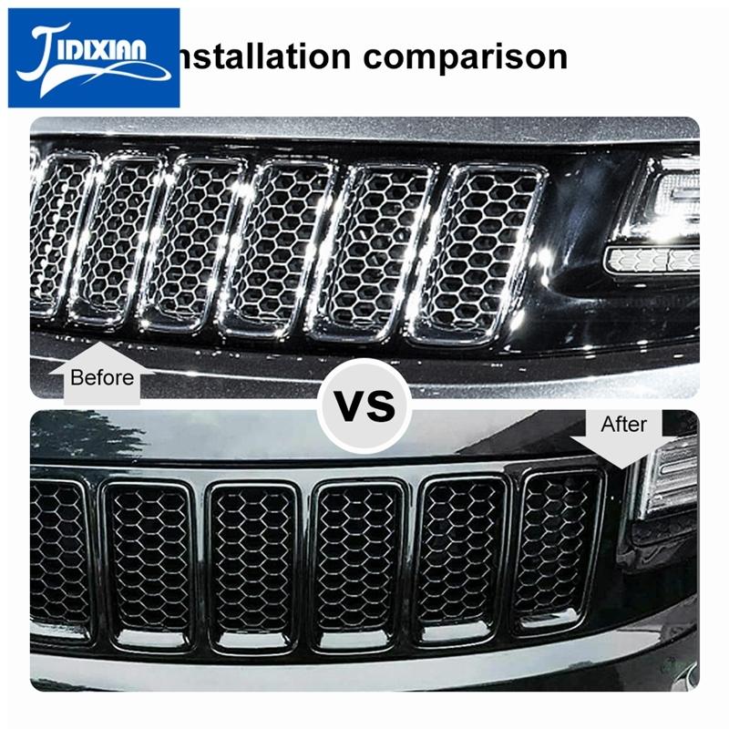 JIDIXIAN Racing Grills for Jeep Grand Cherokee 2014 2015 2016 Front Insert Honeycomb Grille Mesh Decoration Cover Accessories