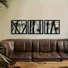 3-Piece Black Bamboo Branch Wall Art, Large Iron Metal Decor, Modern Minimalist Design with Pre-Drilled Holes for Easy Hanging
