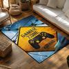Gamer Zone Warnteppich, Gelb-Schwarzer Gaming-Teppich für Wohnzimmer, Weiche rutschfeste Matte mit Controller-Design-Dekor