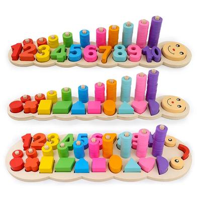 Children Wooden Montessori Pairing Toys Learn To Count Numbers Matching Digital Shape Match Early Education Teaching Math Toys