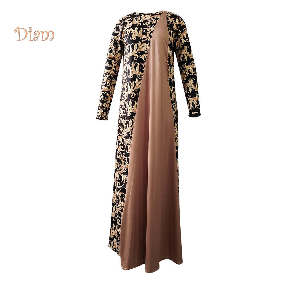 V-O-S WOMEN's WEAR Plus Size Evening Party Medieval Floral Print 3/4 Sleeve Maxi Dress Gown