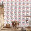 Wallpaper Flowers White, Light Gray and Coral for Living Room and Bedroom 50x1000