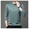 Spring Autumn Long-sleeved POLO Shirt for Men Middle-aged Young Anti-wrinkle T-shirt Casual Business