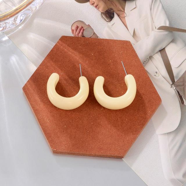 Women 'S Earrings Acrylic Drop Earrings For Women Geometric Hoop Big Earrings Dangle Hanging White Earrings Fashion  Jewelry