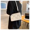 Trendy French Style Grid Small Shoulder Bag 2023 Autumn Winter New Square Bag