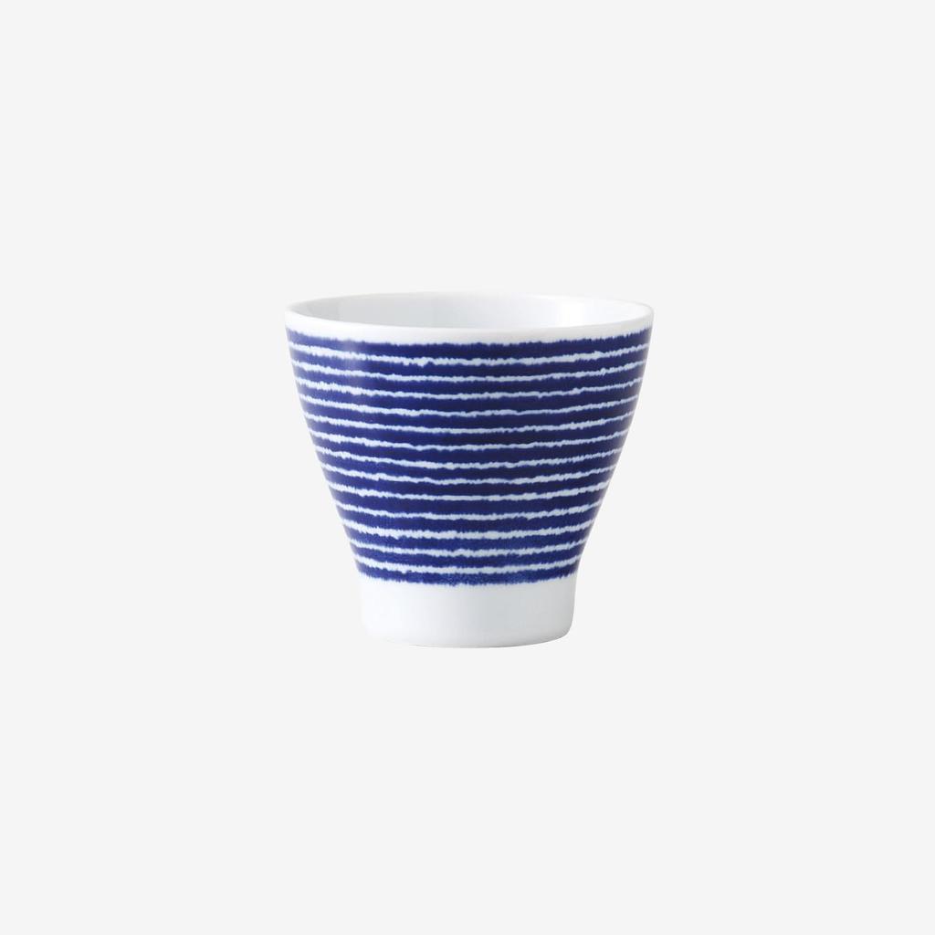 Hasami Ware Dinnerware Set Small and 9cm Diameter X 8cm Japanese Microwave and Dishwasher Made In Product Number 30199 "Indigo Dye" (3 Pieces) Cups,