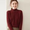 Women's High Neck Cashmere Sweater - Thick Knit Solid Color Jacquard Pullover for Autumn and Winter