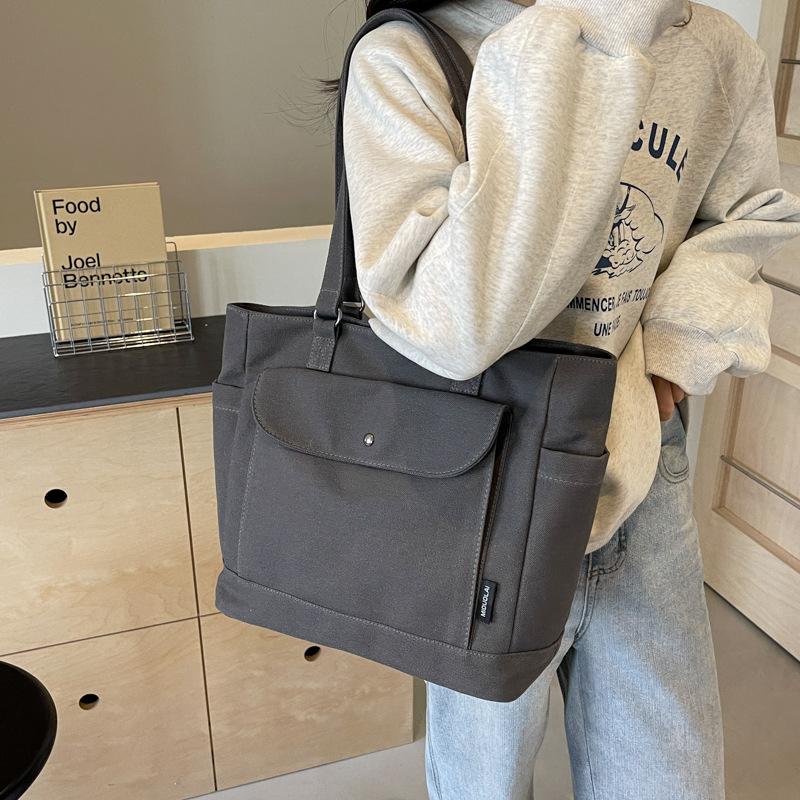 Japanese Canvas Large-capacity Bag Women's 2025 New Autumn and Winter Tote Bag Casual Simple Shoulder Commuter Tote Bag