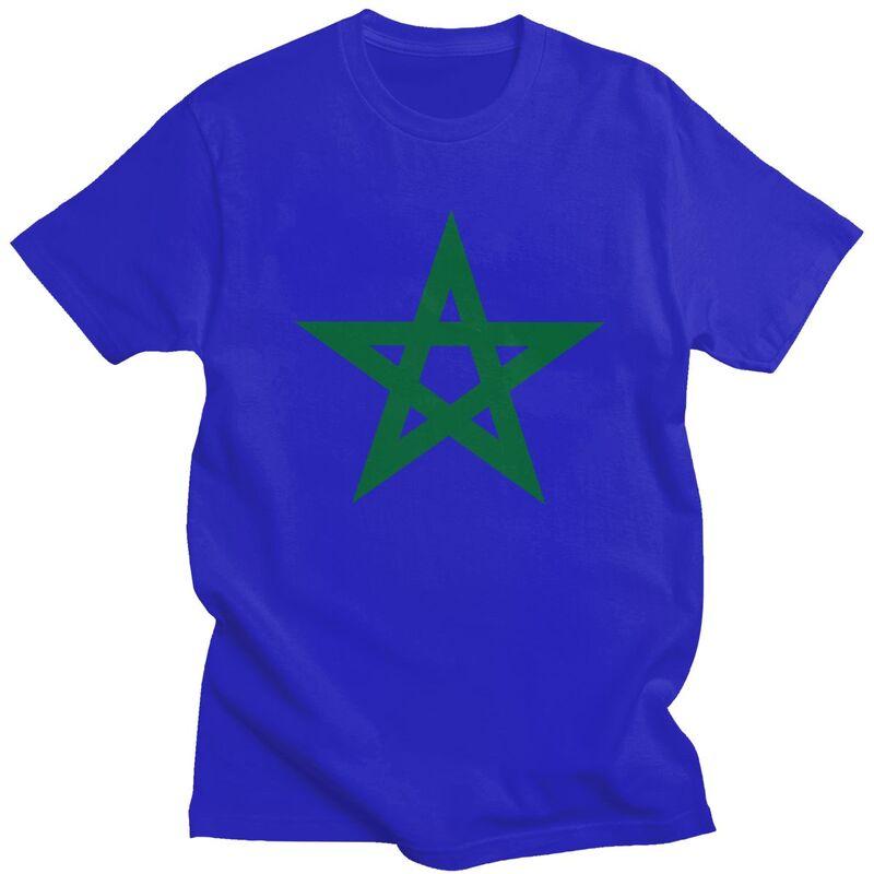 Custom Morocco Flag Tshirts for Men Short Sleeve Casual T Shirt Moroccan Proud Patriotic Tshirt Loose Fit 100 Cotton Tee