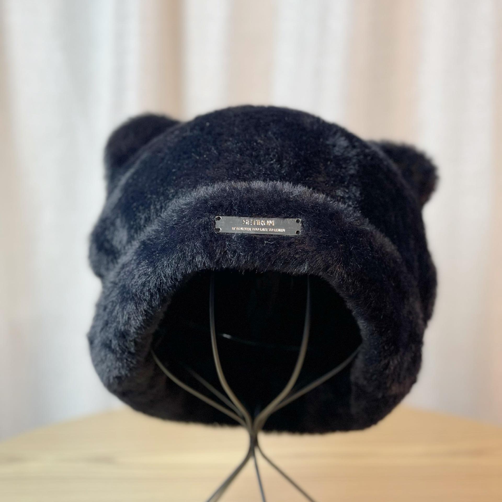 

Новая шапка-медведь женская зимняя плюшевая теплая шапка-баотоу в корейском стиле модная вязаная шапка-панама теплая и ветрозащитная one size