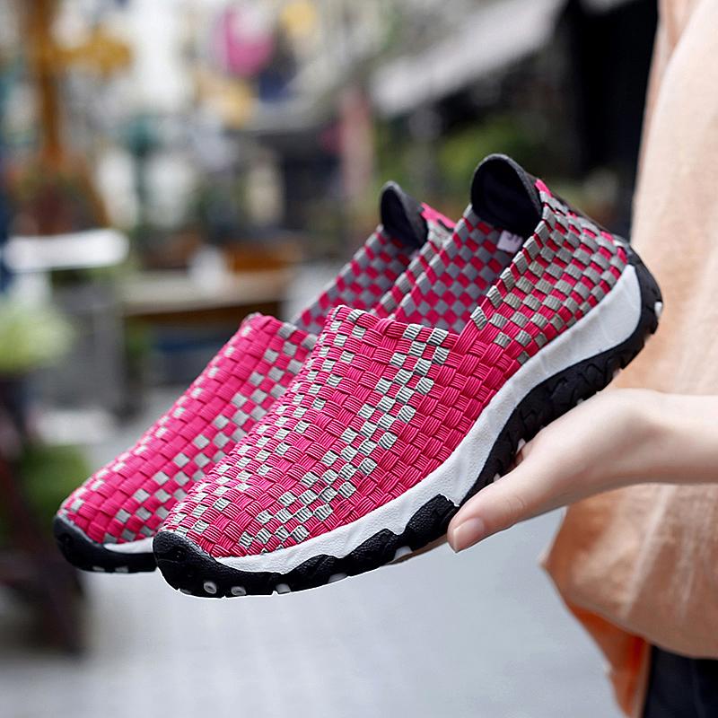 Sommer Damen Sneaker Komfort Lässig Übergröße Ballerinas Strand Laufschuhe Leichtgewicht Slip-on