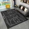 3D Basketball Cour Cartoon Area Rug Large,Carpet Rug for Living Room Bedroom Sofa Playroom Doormat Decor,Kids Non-slip Floor Mat