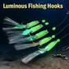 5Pcs/Set Fishing Bait Rigs Sabiki Rigs with Luminous Beads and High Carbon Hooks for Fresh Saltwater Fishing