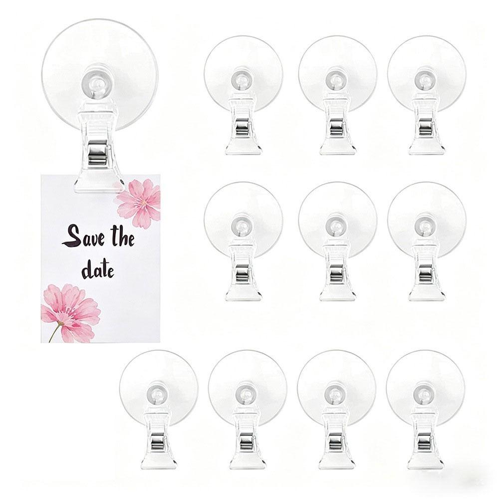 10Pcs 360° Rotatable Suction Cup Clip Durable Sucker Clamp Display Clip Window Office Door