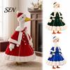 Decorative Polyester Goose Outfit Winter Porch Plush Outfit, Christmas Button-up Dress Cape and Hat for Garden Statue Accessories Holiday Patio