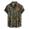 Men's Short Sleeved Shirt, Daily Fashion Printed Button Top, Chest Pocket Cardigan