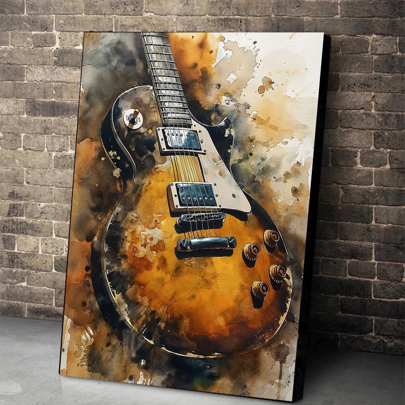Electric Guitar Trendy Musical Instrument Poster Modern Abstract Fashion Design Canvas Art Painting Picture Bar Home Decor Gi