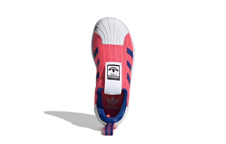 Adidas Originals SUPERSTAR 360 Breathable Low top Skateboard Shoes Pink White Blue Children Aged 3 7 Years Old FX4911