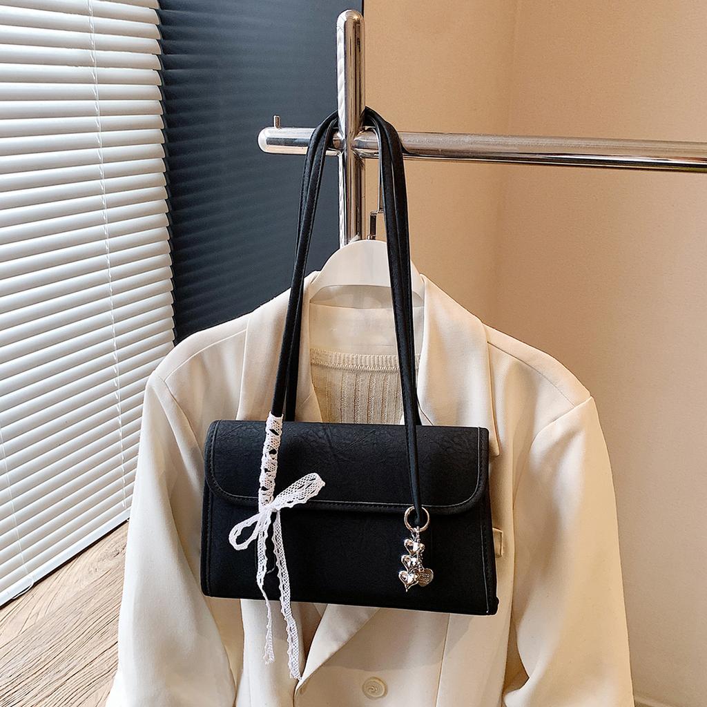 PU Leather All-Match Shoulder Bag Large Capacity Retro Underarm Bag Solid Color Versatile Handbags Female Accessory Bag