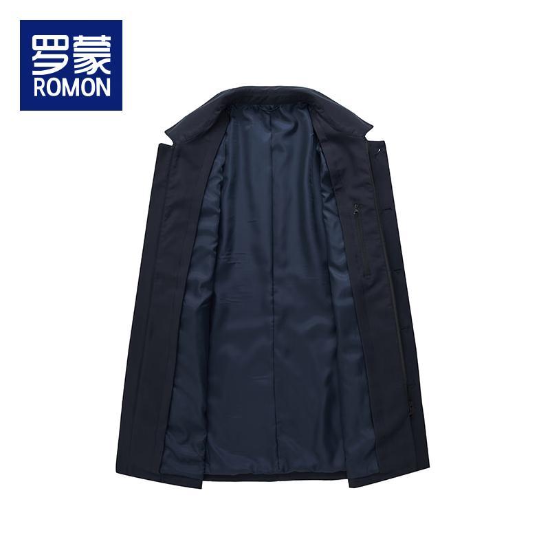 ROMON Men's Mid-Length Business Casual Trench Coat