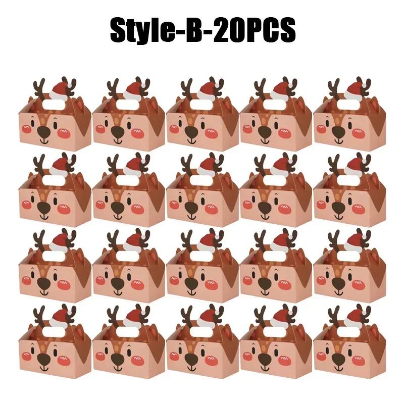 Weihnachtsgeschenkbox Quadratische Süßigkeitenboxen mit Griff Kekskuchen Gebäckboxen Leckerli-Verpackungsbox Party-Geschenkboxen Partyzubehör