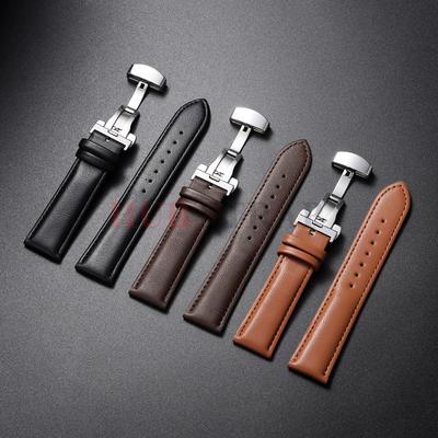 14mm 16mm 18mm 20mm 22mm 24mm Genuine Leather Watchband Watch Strap Butterfly Buckle for Men Women Business with Box Wrist Belt
