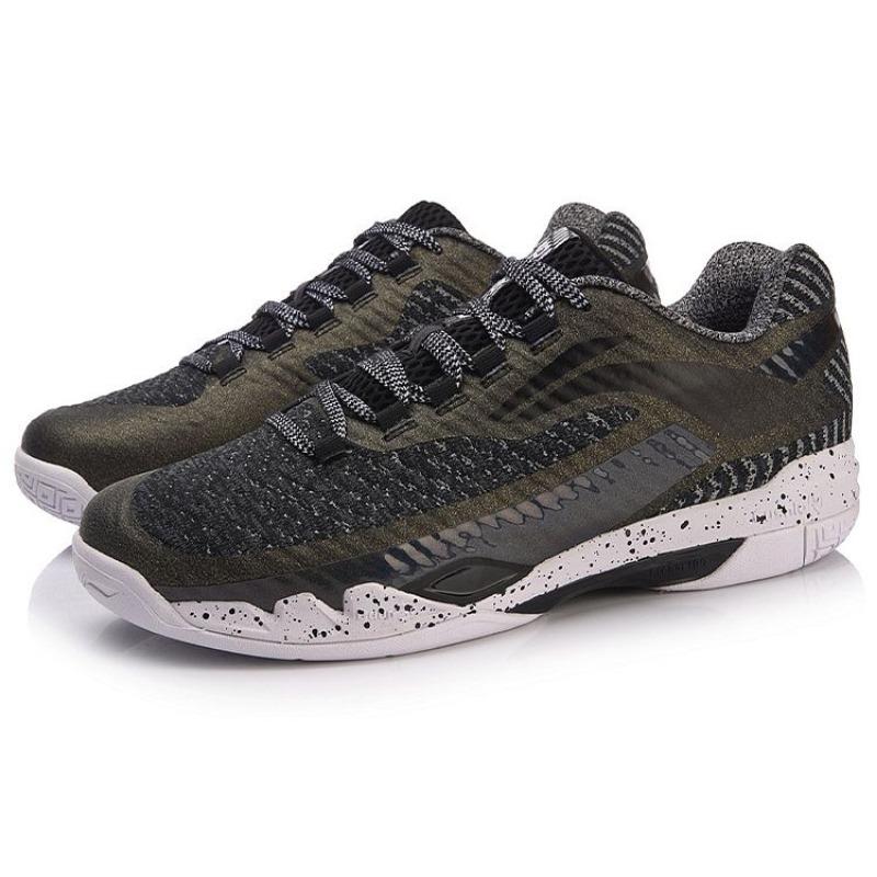 Li Ning Pioneer Shock Absorption Rebound Low Top Running Shoes Unisex Sneakers Black Green AYAN011-2