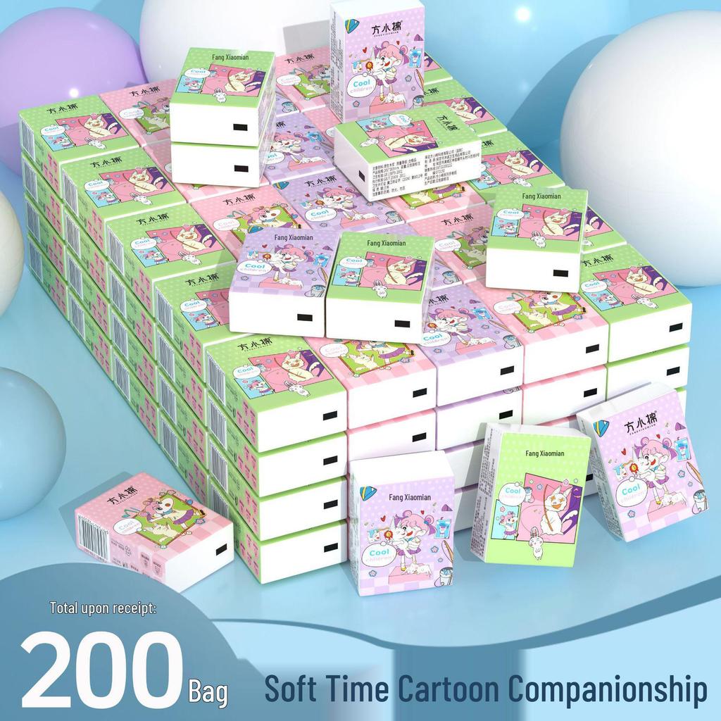 Fang Xiao Mian Mini-Taschentücher - 200 Packungen Tragbares Reise-Serviettenpapier für Studenten
