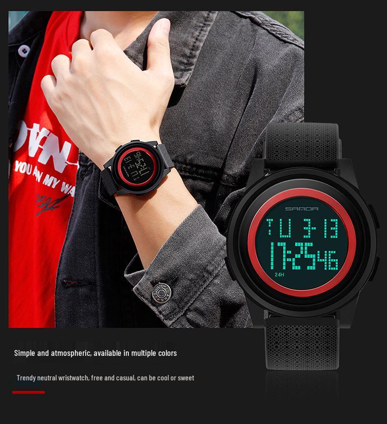 SANDA Men’s Fashionable Waterproof Multifunctional Sports Watch for Students