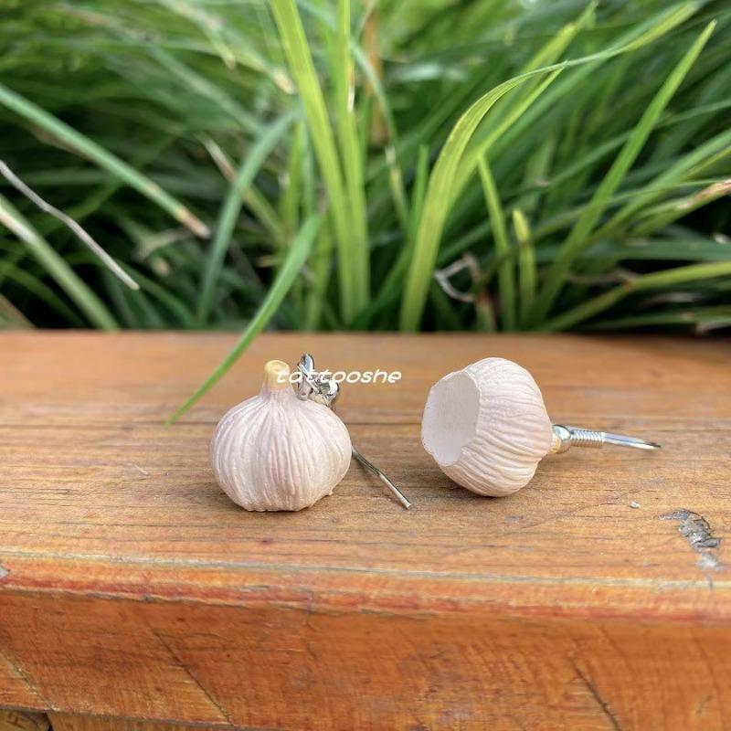 Garlic Earrings Funny Earring Garlic Hook Earring Simulate Vegetable Earrings