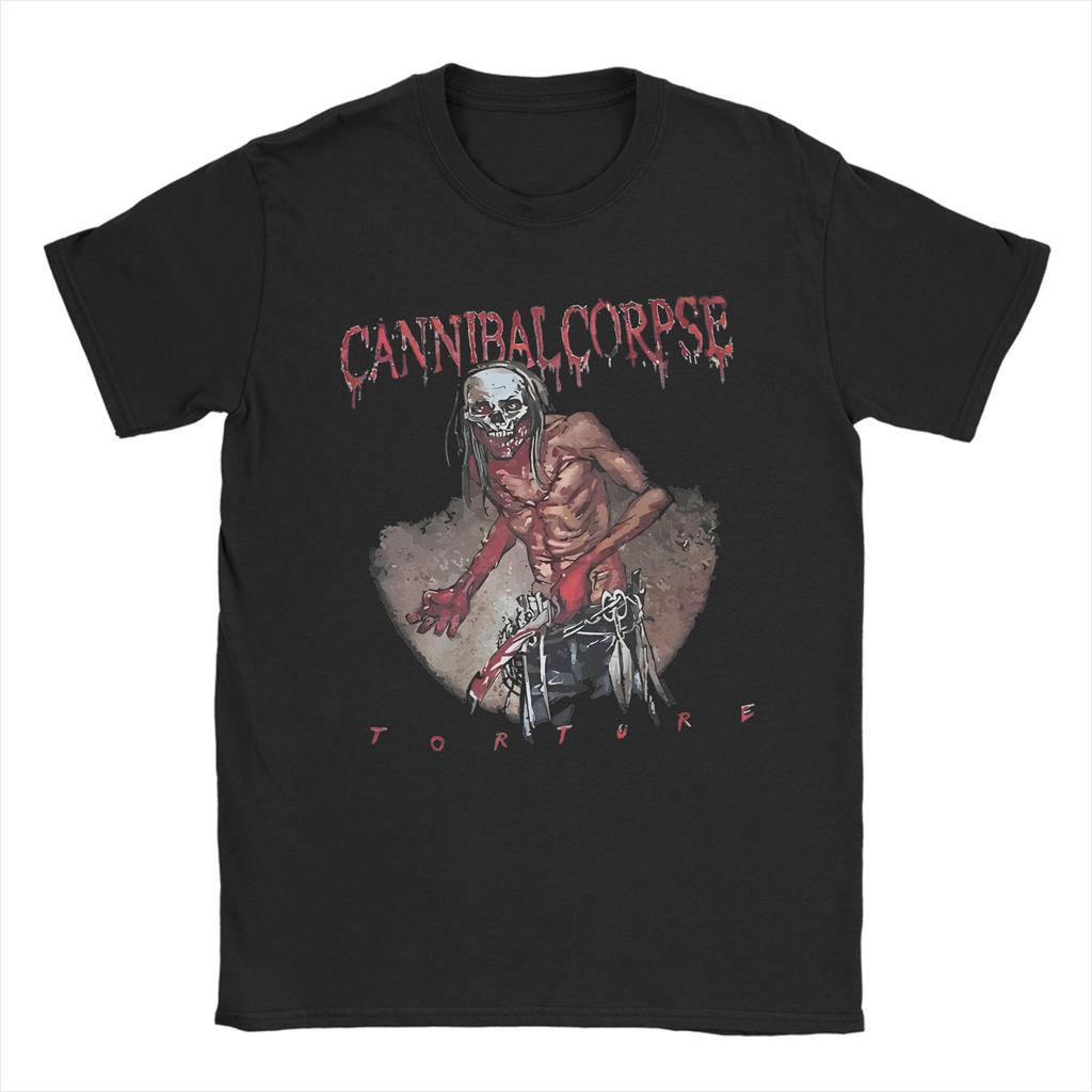 Men TShirt Cannibal Corpse Torture Vintage Cotton Tee Shirt Short Sleeve T Shirts Round Neck Tops Plus Size